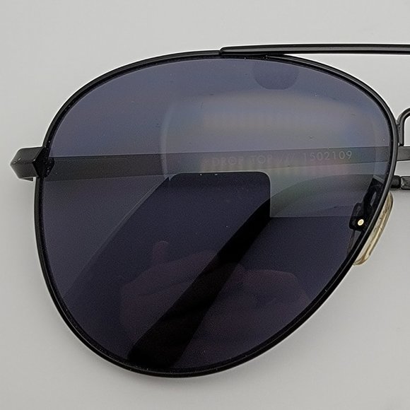 Le Specs 1502109 Drop Top Black Frame Black Lens Aviator Sunglasses 59-18-126 - Picture 13 of 13